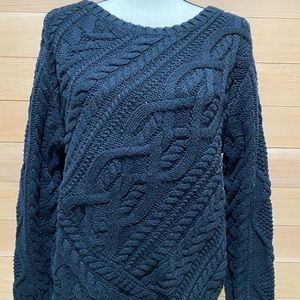 Black Polo cable knit sweater